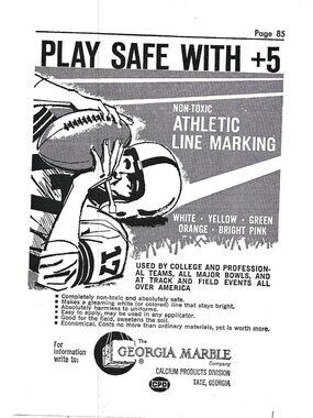 Vintage Non-Toxic Athletic Line Marking 1966 Print Ad Advertisement Vintage